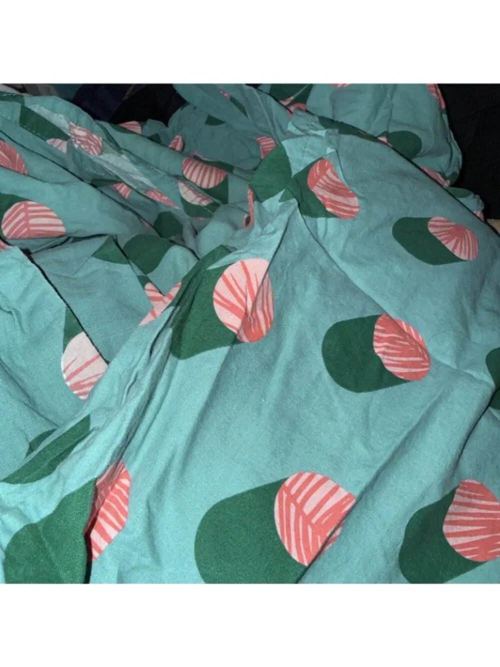 Ikea GRACIOS Twin Duvet Cover 2 pillowcase Set dotted pink turquoise PREOWNED